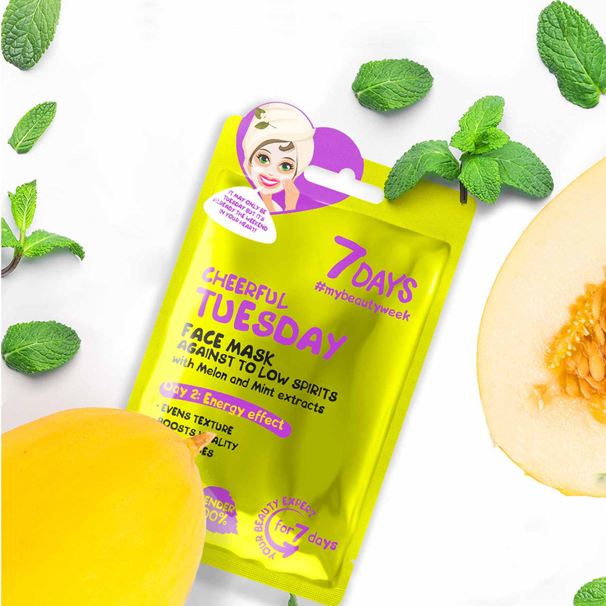 7DAYS Face Mask Cheerful Tuesday Melon & Mint