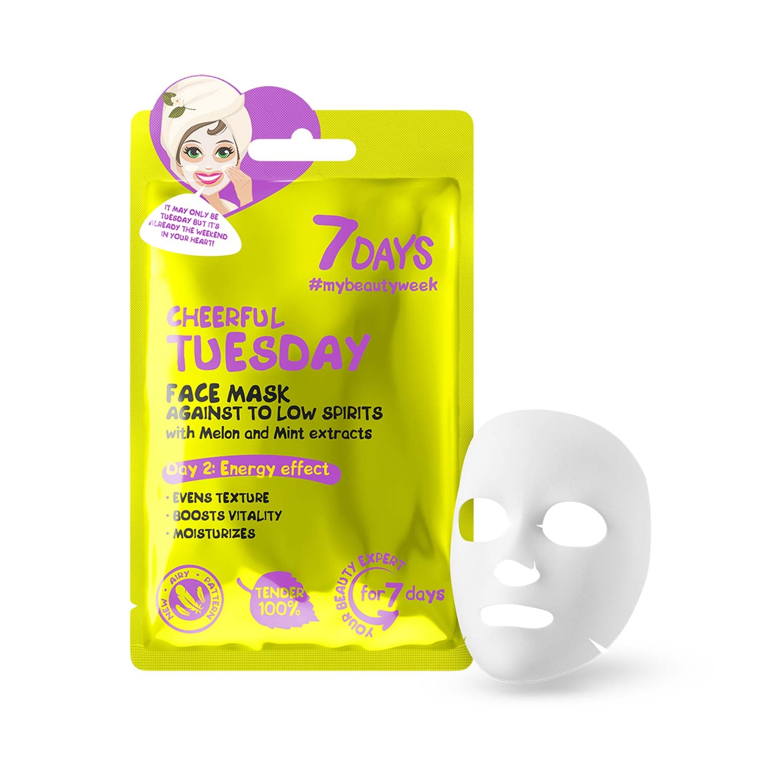 7DAYS Face Mask Cheerful Tuesday Melon & Mint