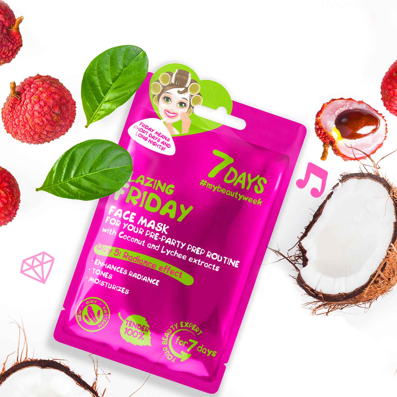 7DAYS Face Mask Blazing Friday Coconut Water & Lychee