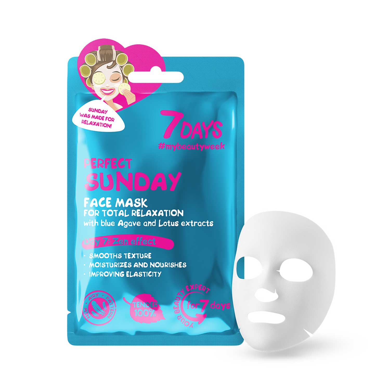 7DAYS Face Mask Perfect Sunday Blue Agave & Lotus