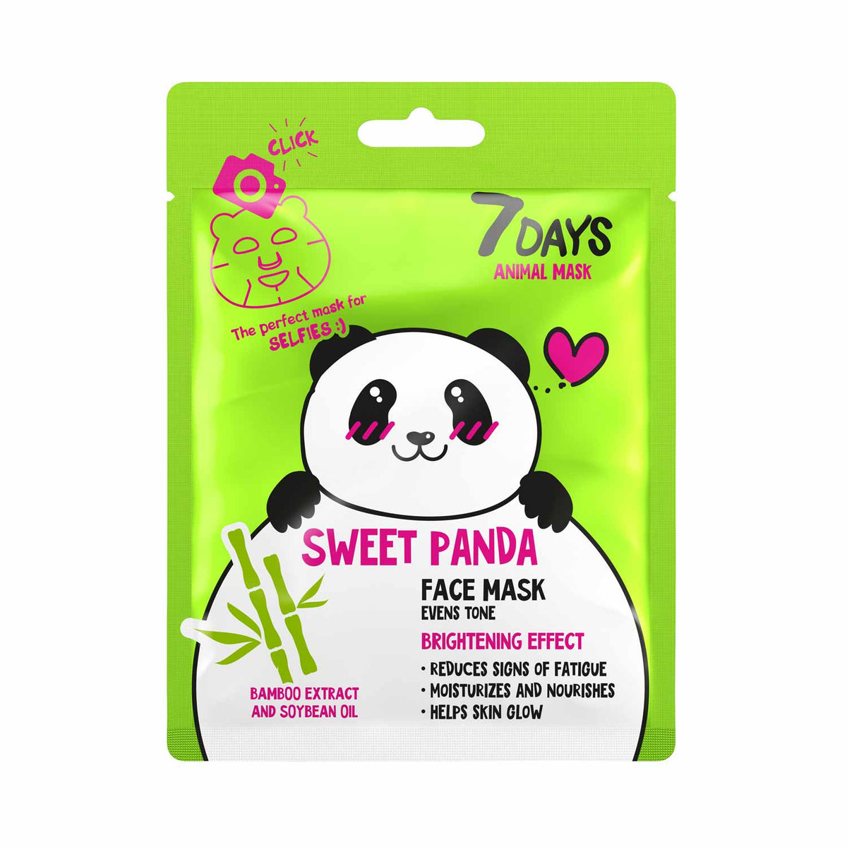 7DAYS Animal Mask Sweet Panda Bamboo Extract & Soybean Oil