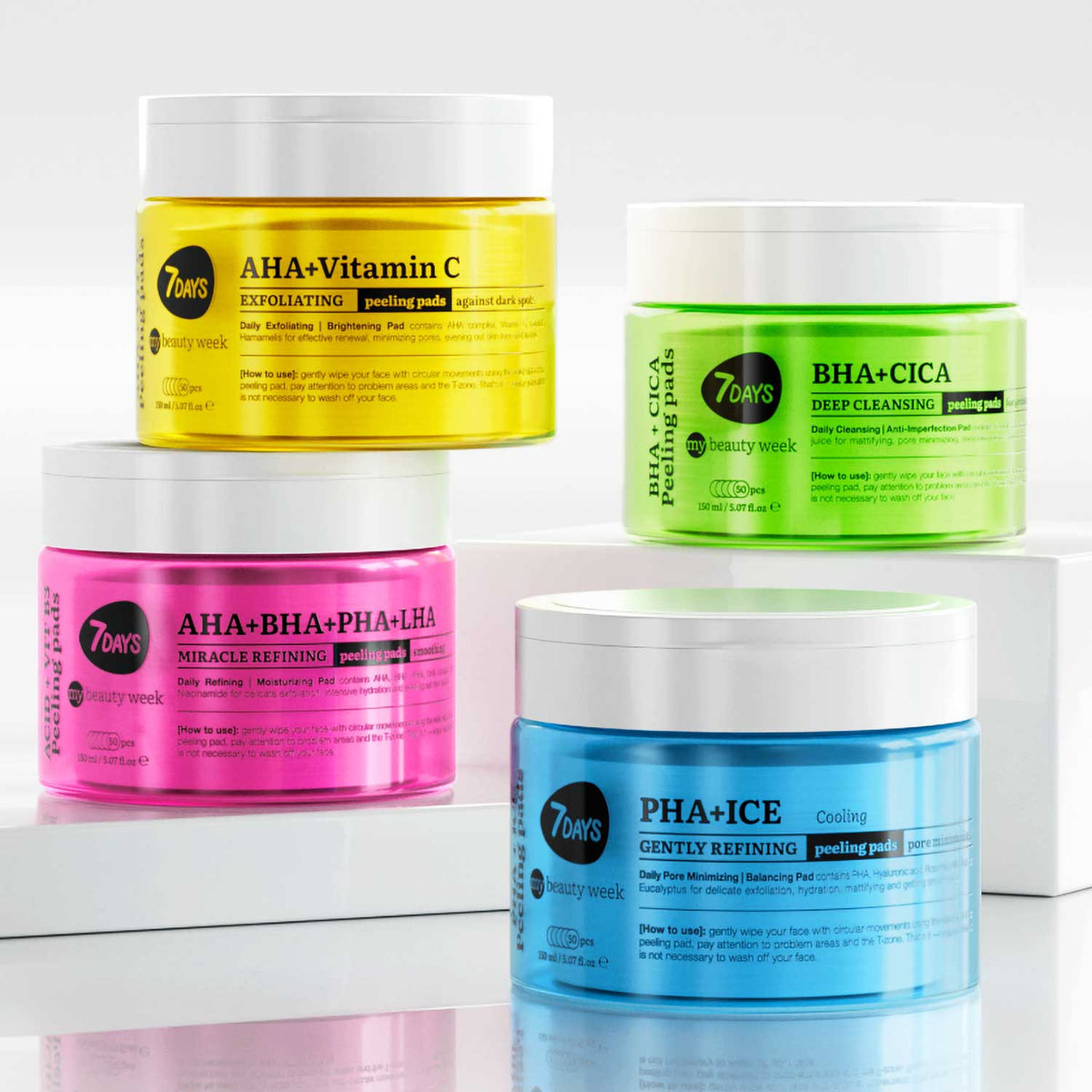 7DAYS My Beauty Week Exfoliating Peeling Pads Aha+vitamin C