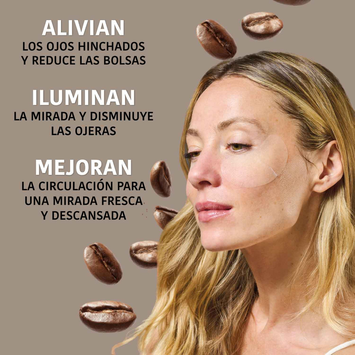 Parches de Ojos Antifatiga con Cafeína y Vitamina C (2 Uds)