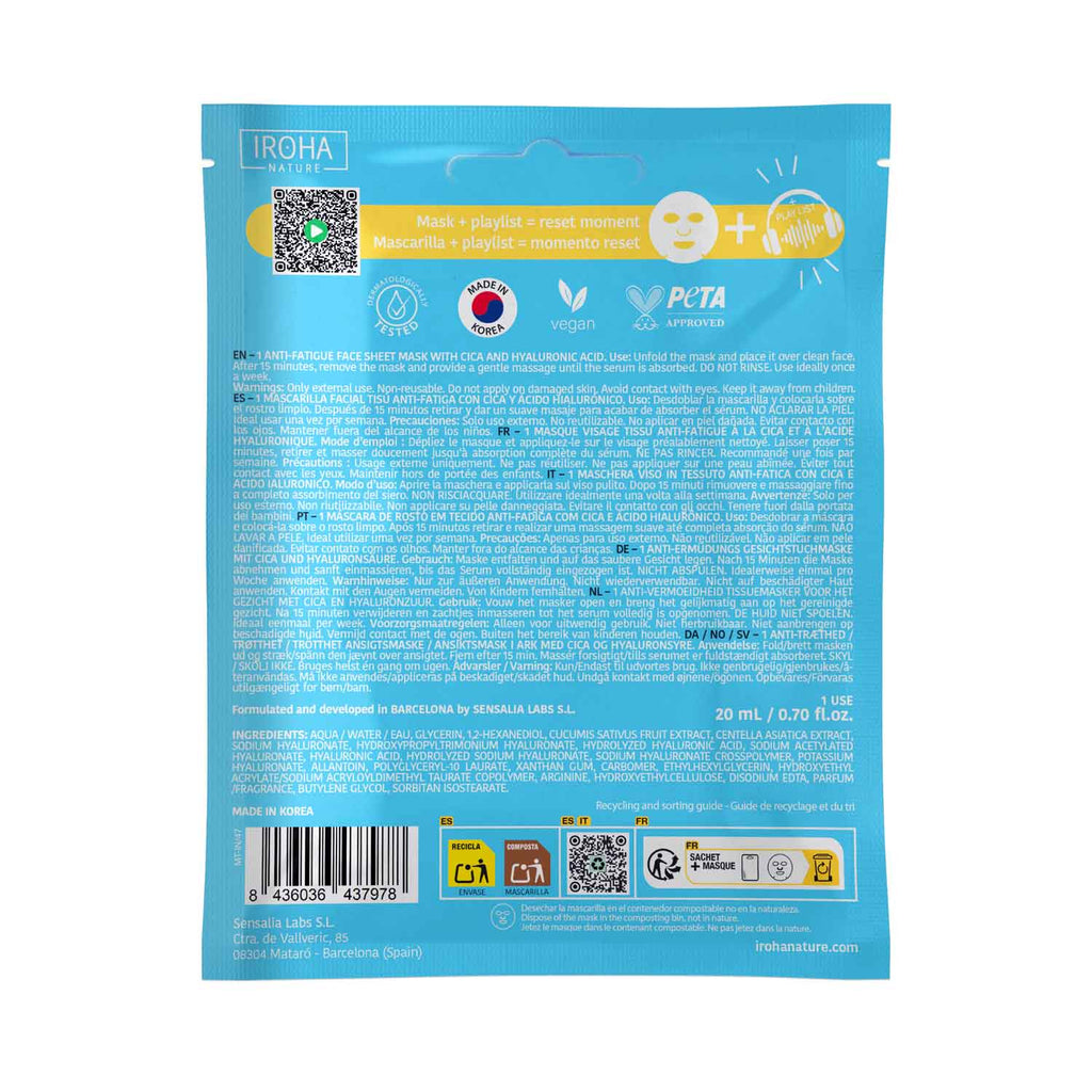 Mascarilla Jet Lag Recovery Antifatiga
