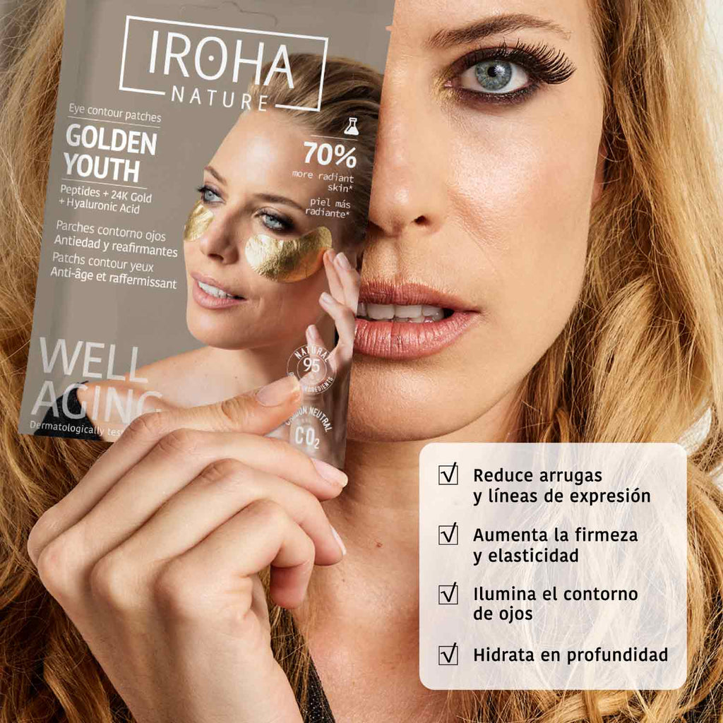 Parches Ojos Antiedad Reafirmantes Oro.