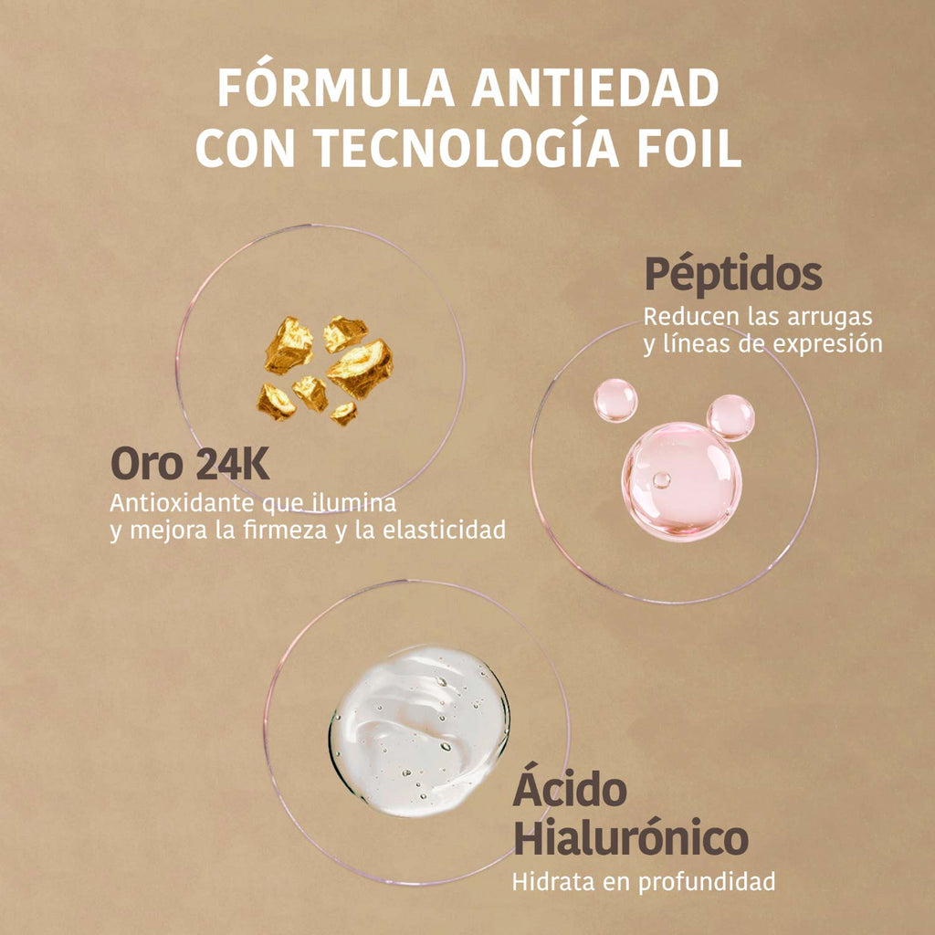 Parches Ojos Antiedad Reafirmantes Oro.