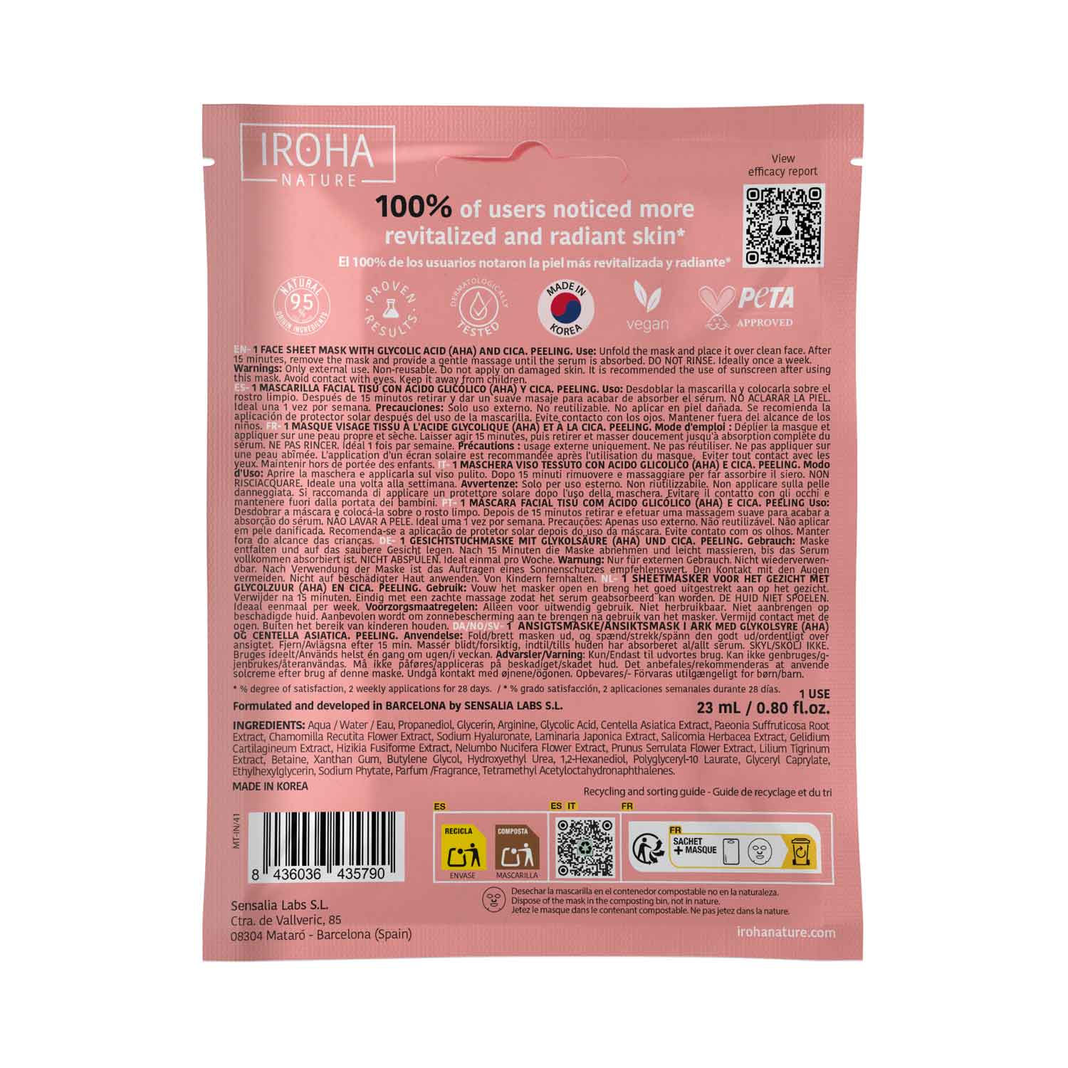 Mascarilla Peeling Exfoliante Ácido Salicílico