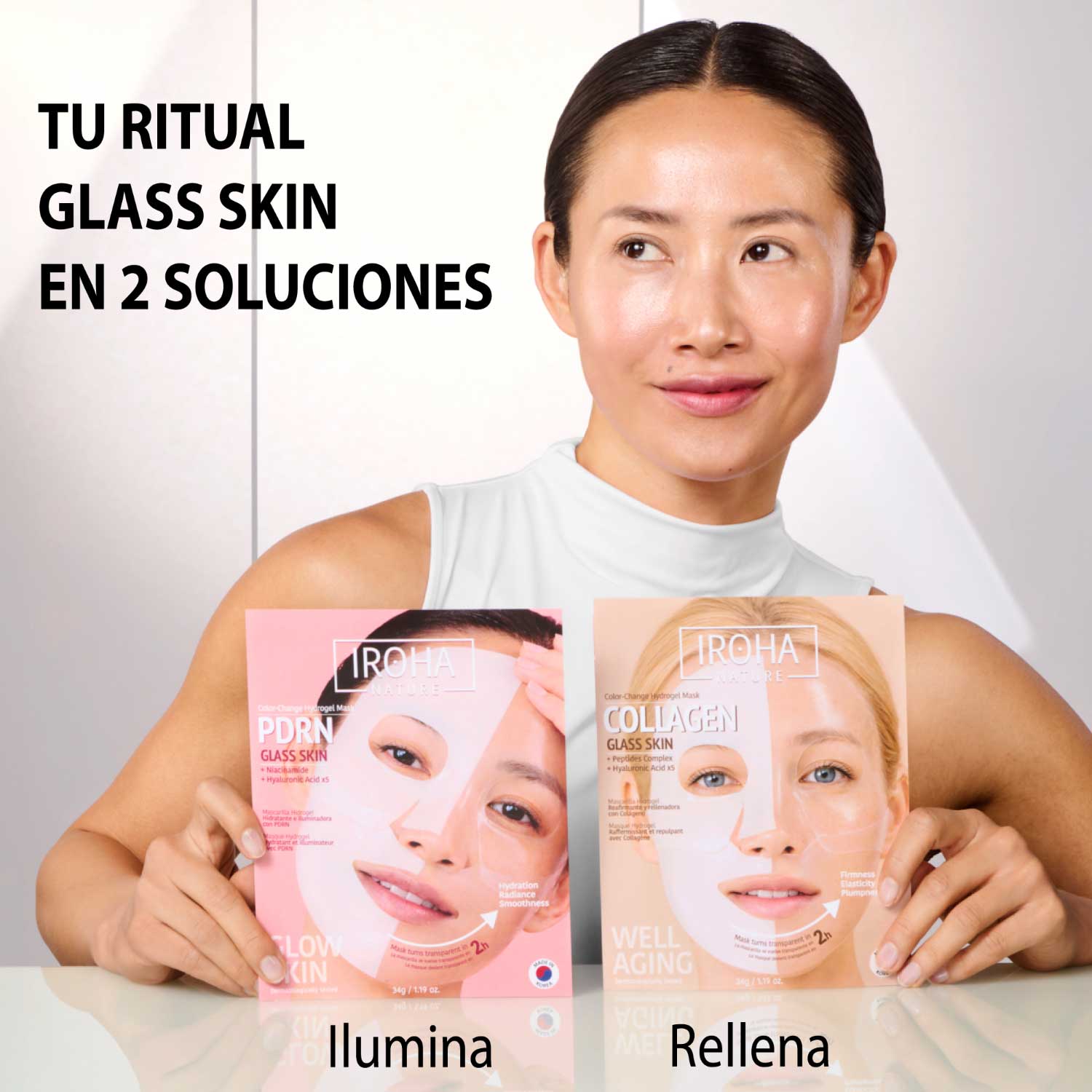 Iroha Nature Mascarilla Hidrogel Glass Skin con Colágeno