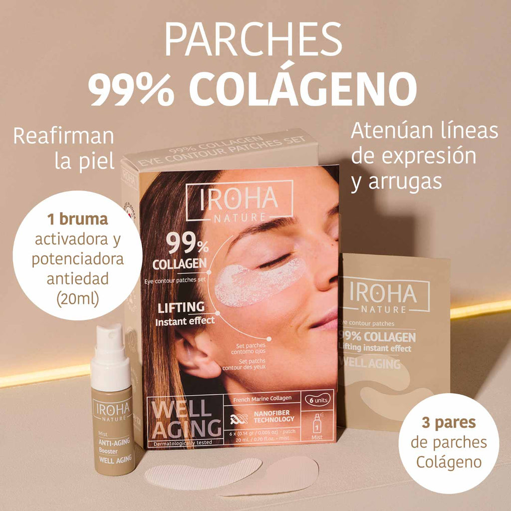 Parches Ojos 99% Colágeno (3 Pares + 1 Bruma).