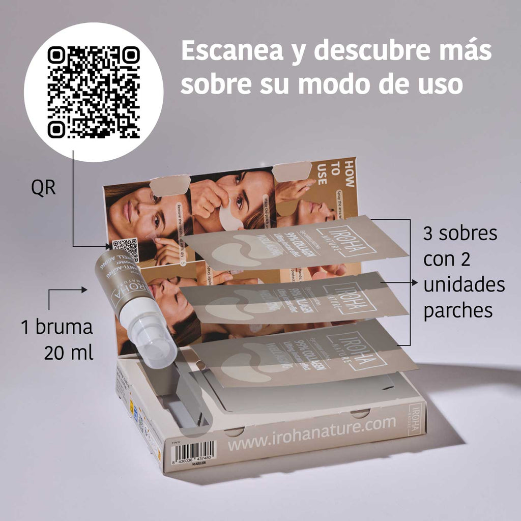 Parches Ojos 99% Colágeno (3 Pares + 1 Bruma).